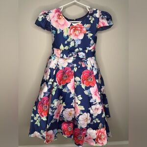 muti-color flower little gril dress